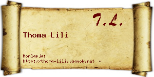 Thoma Lili névjegykártya
